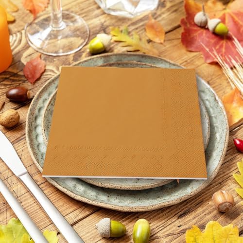Whaline 120 Pack Fall Cocktail Napkins Disposable Paper Beverage Napkins