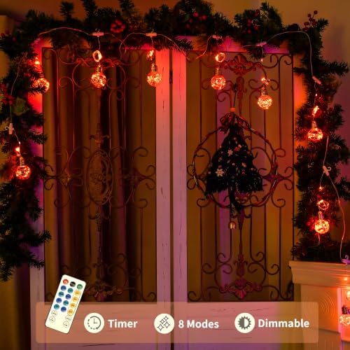 YOLIGHT Wishing Ball Curtain Lights 9.8 x3.3 ft, USB/Battery Powered