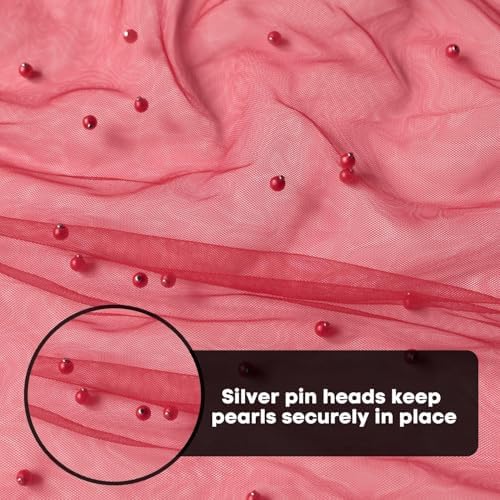 Artoid Mode 3-Pack Pearl Red Gauze Table Runner 10FT Home Decor