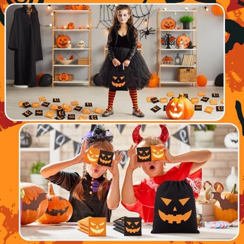 Civaner 12 Pcs Halloween Bean Bags for Tossing 3.15 Inch Pumpkin Toss Game
