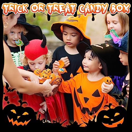 Lallisa 120 Pcs Halloween Pumpkin Container Bucket Plastic, Orange