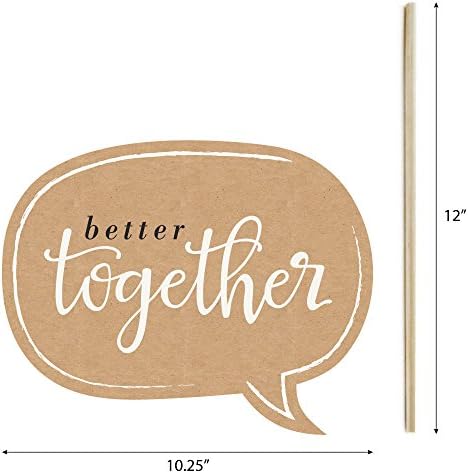 Better Together - Wedding Photo Booth Prop Kit, DIY Cardstock Props - 20pc