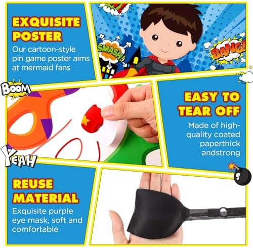 Faccito Hero Party Games Pin Mask on The Cityscape Poster
