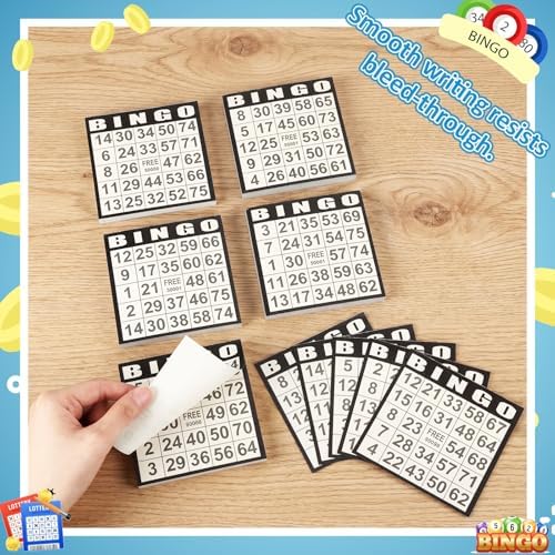 Harloon 1000 Sheets Disposable Bingo Game Cards, Black