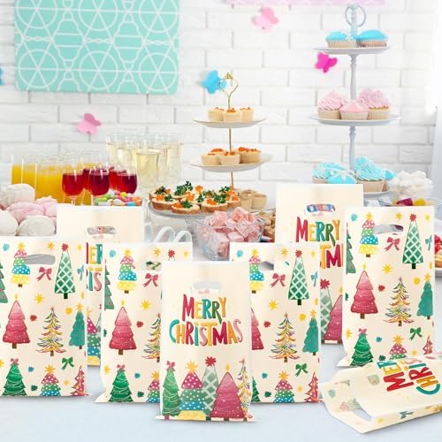 Haooryx Merry Charistmas Tree Party Favor Bag Xmas Gift Wrapping Decoration