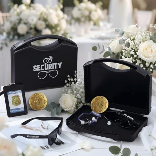 Gejoy Ring Bearer Security Box Wedding Set with Badge