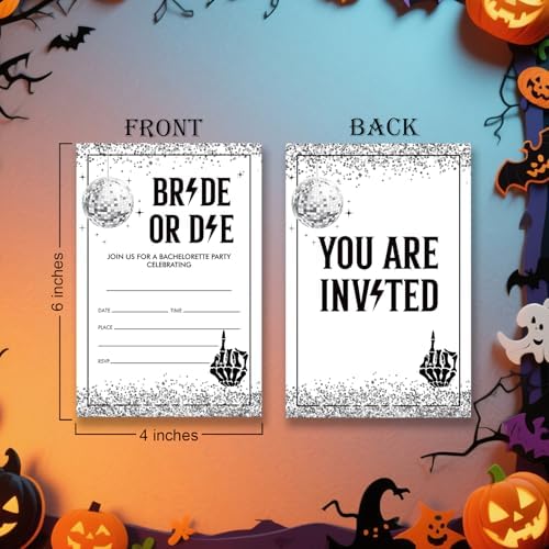 Dumyum 20 Bride or Die Bachelorette Party Invitations