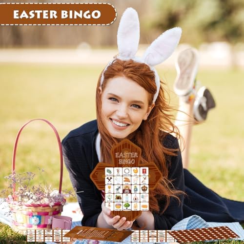 YQUQWN Easter Bingo Game Religious Bingo Cards 24 Players Easter Party Supplies Cross Shaped School Classroom Activities Party Games Favors