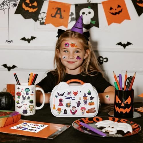 Halloween Temporary Tattoo for Kids - 260+ Unique Halloween Trick or Treat Tattoos Stickers for Boys and Girls Holiday Party Supplies Favors Halloween Goodie Bag Fillers 20 Sheets