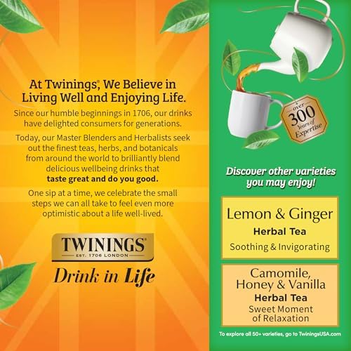 Twinings Decaffeinated Green Tea Individually Wrapped Bags, 100 Count (Pack of 1), Smooth Flavour, Enticing Aroma, Enjoy Hot or Iced, 100 Teabags