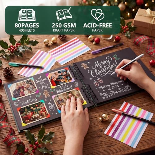 Dunzoom Christmas Scrapbook Kit, 80 Page Card of Christmas Past Photo Album