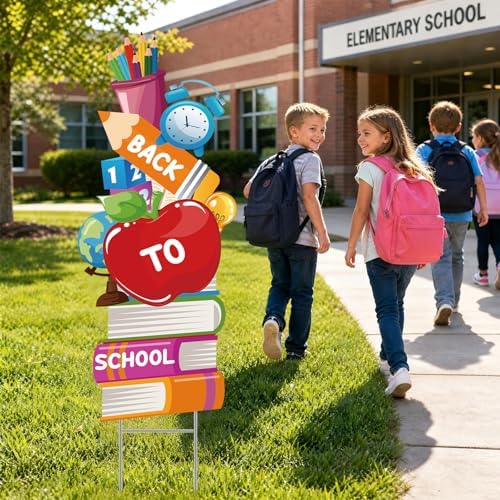 Welcome Back to School Sign - 2 Pcs First Day of School Yard Signs