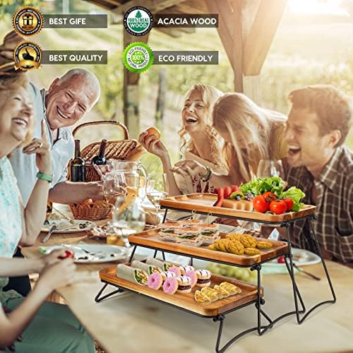 Manspdier Middle Size 3 Tier Cupcake Stand & Towers Serving Tray for Party