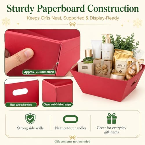 CDIVEFTN Baskets for Gifts Empty, 10 Pack Red Gift Basket Kit with Bags