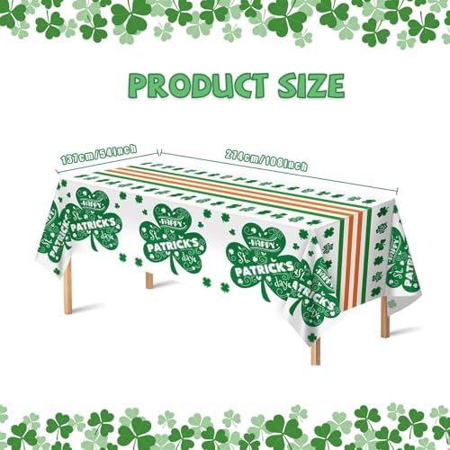 2Pack St. Patrick's Day Tablecloth Disposable Lucky Irish Party Decoration
