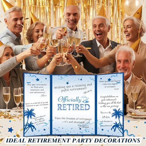 Retirement Guest Book Alternative Signing Board Card, Blue, 18 X 12 In