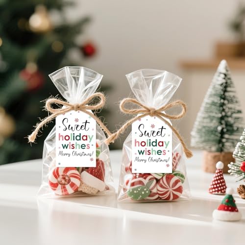 joycraft 50Pcs Christmas Gift Tags, Merry Christmas Tags with String