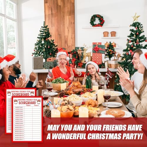 Christmas Friendly Feud Game, Funny Christmas Party Games, Friendly Feud Trivia Quiz for Family, Winter Xmas Holiday Party Supplies for Adults -08
