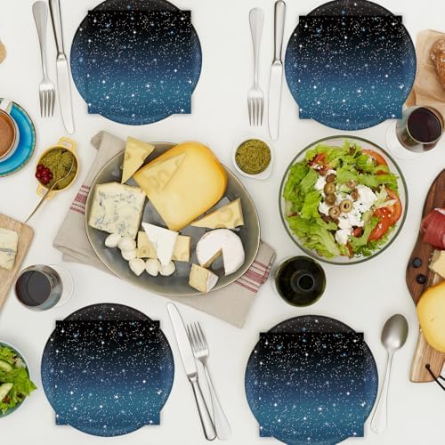 50Pcs Space Plates and Napkins Party Supplies, Disposable Galaxy Starry Night Theme Plates Napkins Star Tableware Set for Outer Space Birthday Party Decorations (Galaxy)