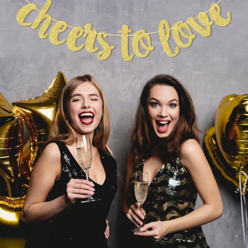 Qttier Wedding Banner, Cheers Love Decor, Pre-strung