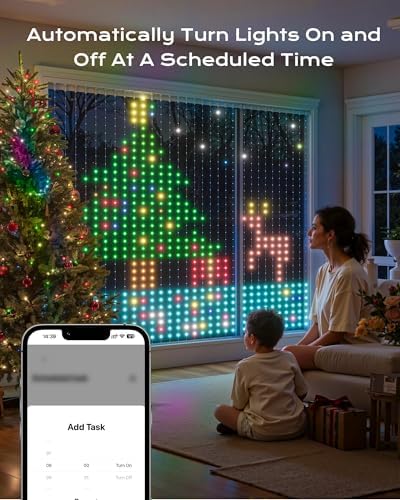 400 RGB LED Smart Curtain Lights with APP Control, 6.6x6.6Ft