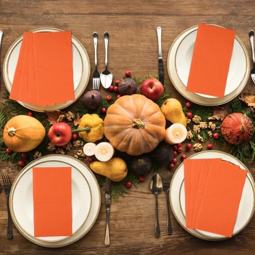 Kochorie 100 Pieces Thanksgiving Maple Leaf Napkins Embossed Fall Leaves Paper Napkins 7.8 x 4.3 Inches Disposable Napkins 2-Ply Fall Paper Hand Towels for Thanksgiving Harvest Autumn Party Supplies