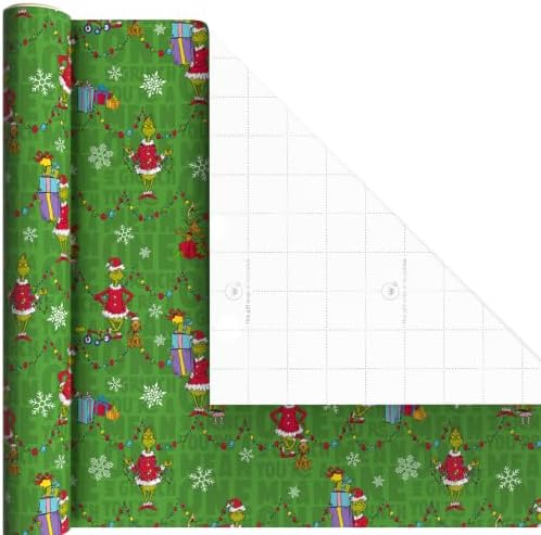 Hallmark Dr. Seuss Christmas Wrapping Paper Mini Rolls, 3-Pack (Grinch)