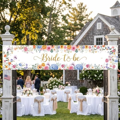 Bride To Be Banner Happily Ever After Bridal Shower Wedding Banner