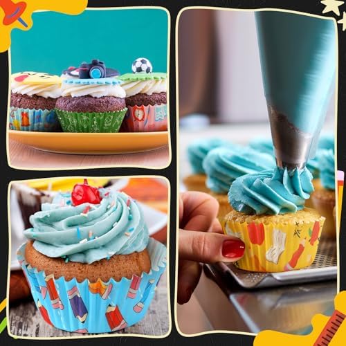 SANNIX 450pcs Back To School Cupcake Liners Baking Cups Cupcake Wrappers