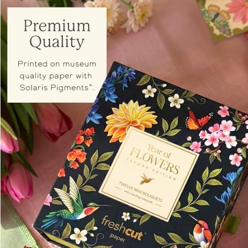 Freshcut Paper Year of Flowers Boxed Set of 12, 2nd Edition