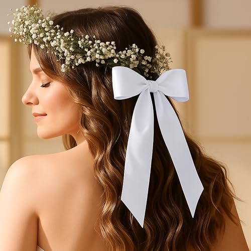 1 1/2 in 30 Yards Polyester White Ribbons for Gift Wrapping Wedding Decor