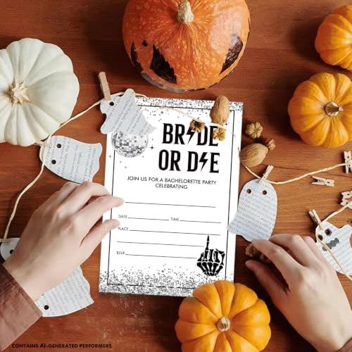 Dumyum 20 Bride or Die Bachelorette Party Invitations