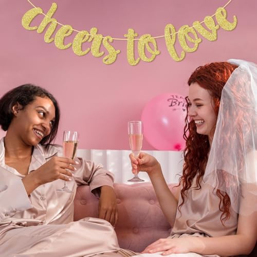 Qttier Wedding Banner, Cheers Love Decor, Pre-strung