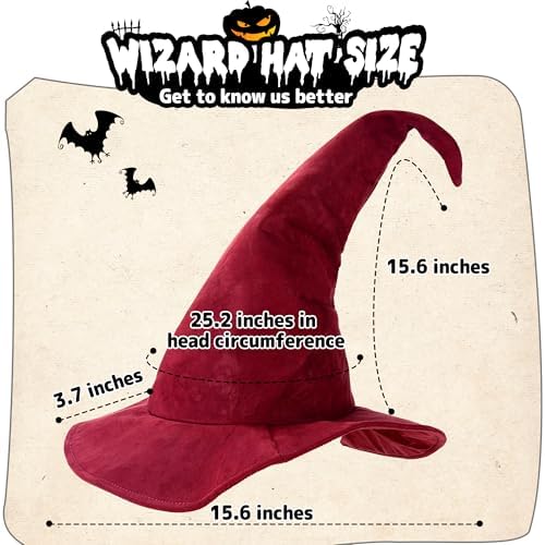 Ibeauti Wizard Hat for Adult Halloween Costume Witch Hat Cosplay Accessory