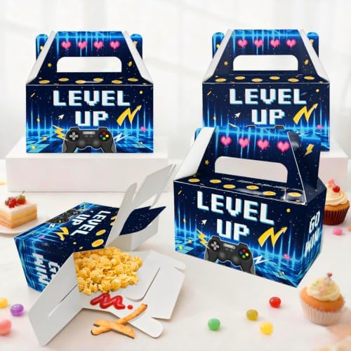 12 Pack Level Up Video Game Party Favor Boxes Gamer Birthday Goodie Bags