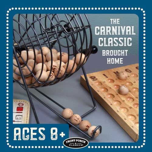 Front Porch Classics State Fair Bingo Deluxe Edition - Craftsmanship for an Authentic Retro-Style Experience - Intergenerational Fun for Friends and Family, 10x11x14 in