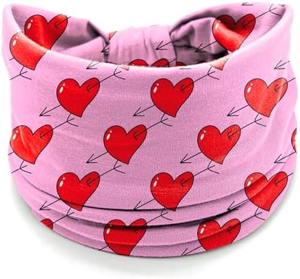 IDDFEVE 4Pcs Valentine's Day Headbands for Women - Red & White Heart with An Arrow Holiday Hair Bands, Pink Love Festive Present Hair Accessories