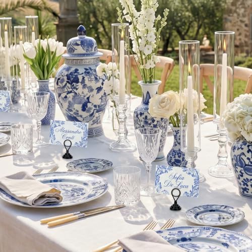 Kathfly 24 Pcs Table Number Holder, 1.7inch Place Card Holder