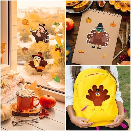 Large Size Thanksgiving Make-A-Turkey Stickers,DIY Thanksgiving Crafts,Turkey Crafts,Turkey Games for Family,Party Decorations Gifts Activities