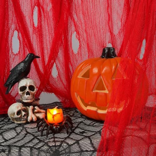Halloween Creepy Cloth Red 79 X 315 in, Spooky Scary Gauze for Home Decor