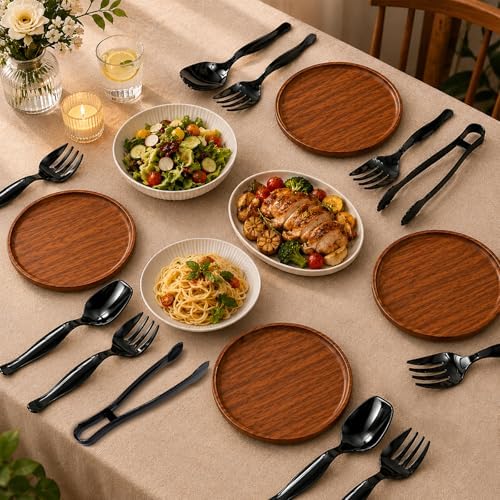 36 Pcs 9 Inch Plastic Serving Utensils Set, for Large Party