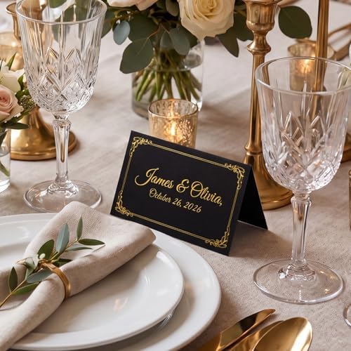 150 Pack Black Place Cards 3.5 x 2 Inch Food Labels for Party Buffet