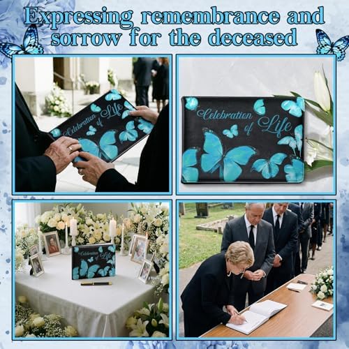 Yingzhao Memorial Funeral Guest Book with Pen Cardinal, Butterfly