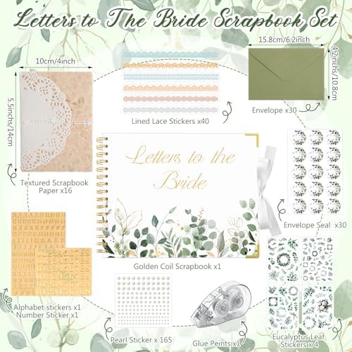 Letters to Bride Scrapbook,10.5 X 8.25 Inch,Eucalyptus,Green