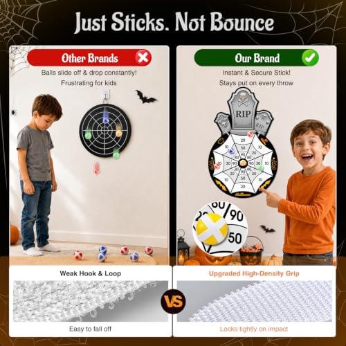 Halloween Games, Halloween Party Supplies Dart Board with 12 Sticky Balls