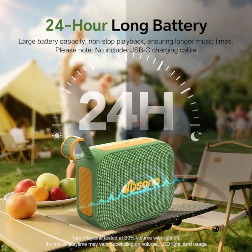 Portable Bluetooth Speaker Line-in Support: IPX5 Waterproof, Dark Green