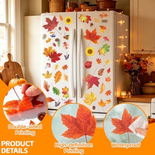 Fall Window Clings 9 Sheets Thanksgiving Static Stickers for Glass Decor