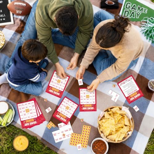 Football Bingo Game Cards - 24 Sheets, Red