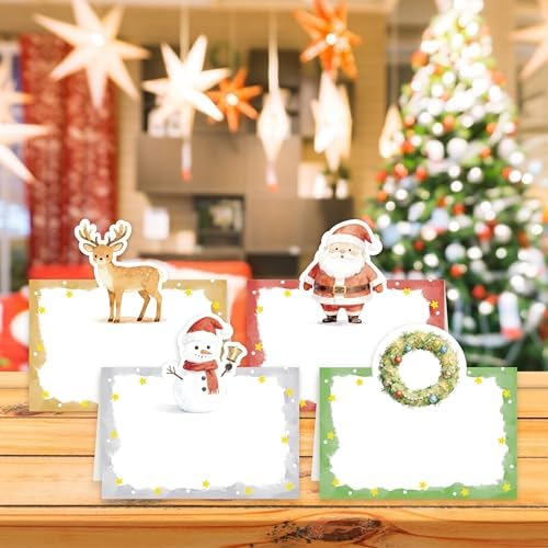 48 Pcs Christmas Place Cards Foldable Tent Cards (Christmas)