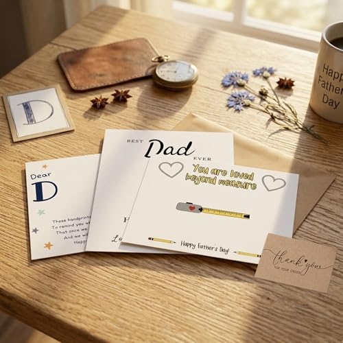 Father’s Day Crafts for Kids – Family Handprint Kit, Best Dad Ever Hands Down Gifts from Kids, Create Keepsake Dad Will Cherish Forever, DIY Art Activity for Toddlers, Set of 3 Personalized Present